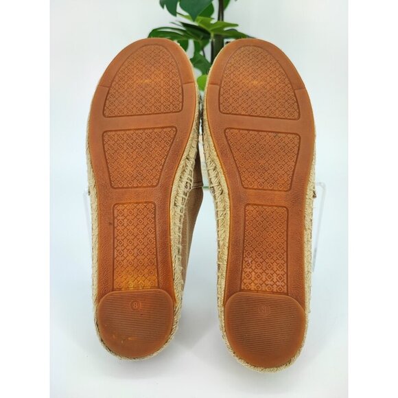 Tory Burch Women's Dulce de Leche Beige Canvas Espadrille Flats Size 8M US - Picture 7 of 9